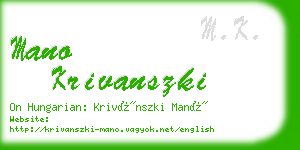 mano krivanszki business card